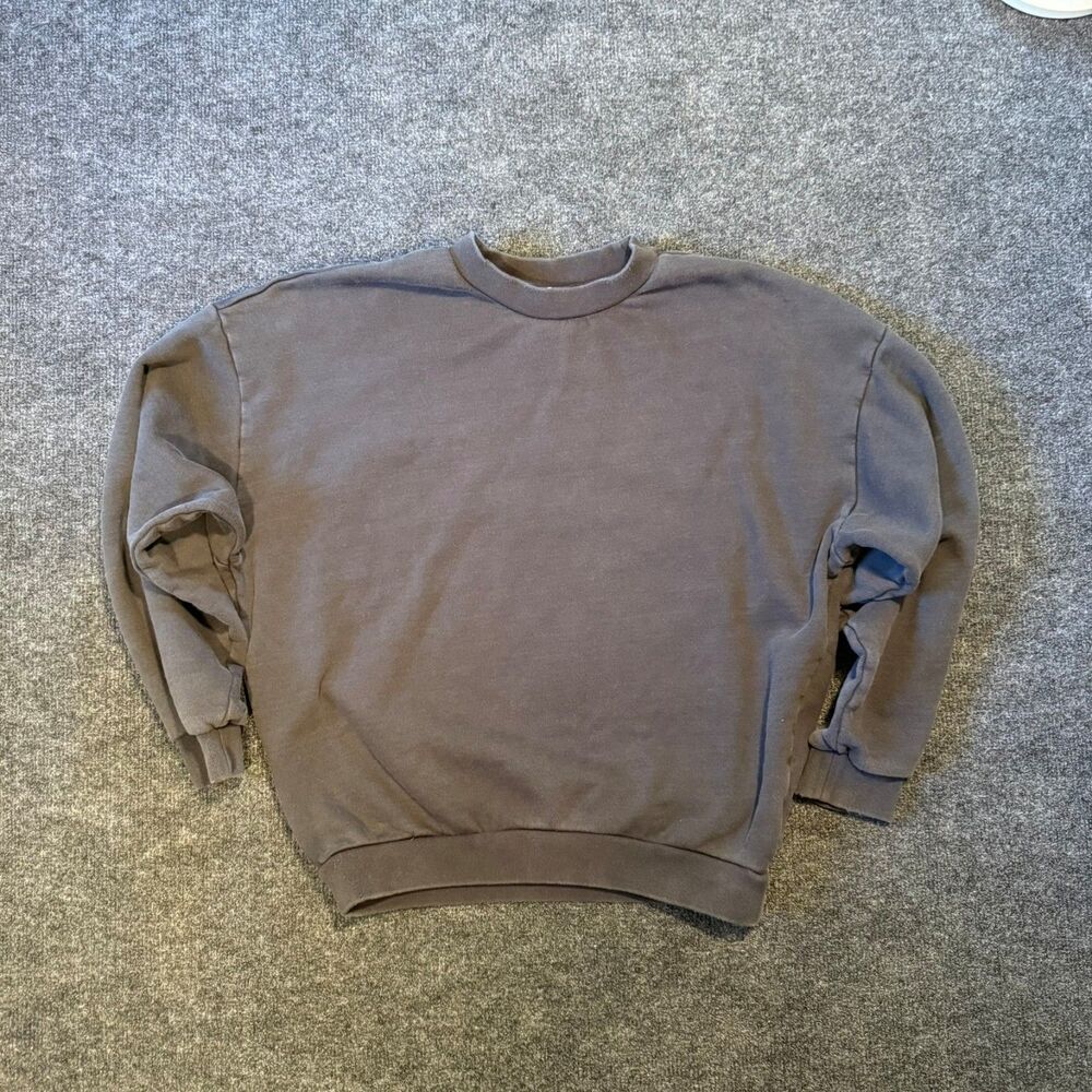 H&M Oversized Faded Black Crewneck Sweatshirt Small Washed Streetwear